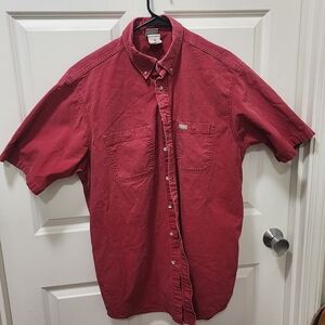 Men's Red Button-Up Shirt